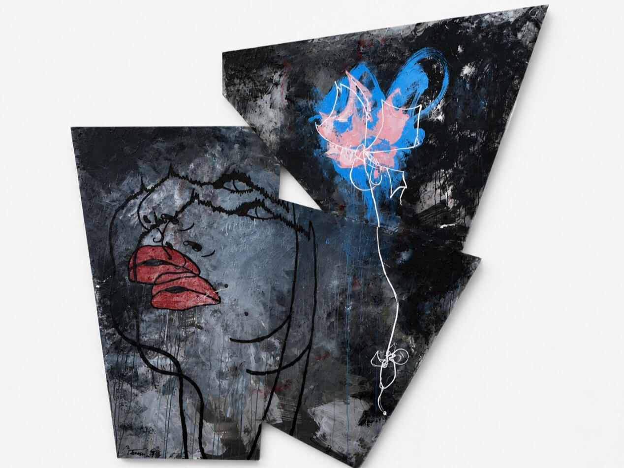 Chris Turner x Taru Lahti FRONTISPIECE, 2022 Acrylic Paint, Markers on Aluminum 76x72x20