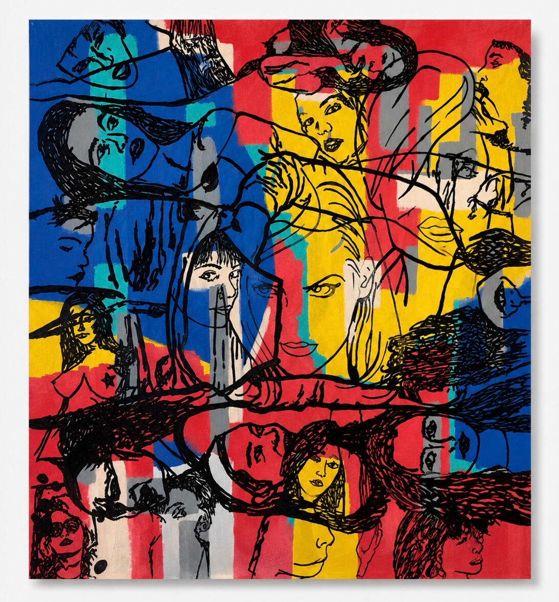 Chris Turner The Collective Study Of Women In Gesture, 2020 Acrylic Paint, Markers on Canvas 140x130
